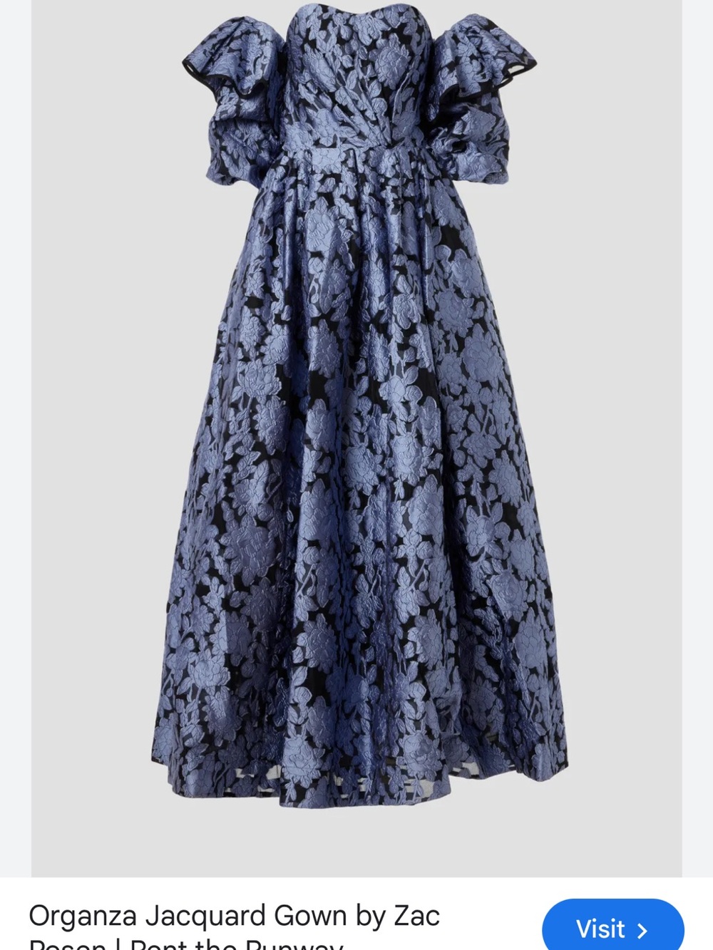 Zac Posen Lilac Floral Off-Shoulder gown